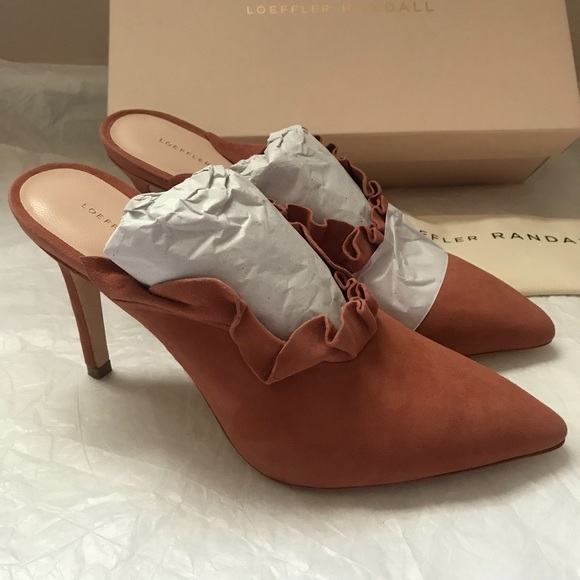 New LOEFFLER RANDALL Ruffled suede mules US size 8 - Picture 4 of 6